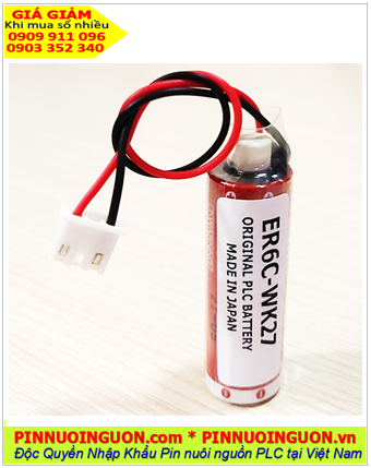 MAXELL ER6C-WK27, Pin nuôi nguồn PLC MAXELL ER6C-WK27 Lithium 3.6V AA 1800mAh, Xuất xứ NHẬT 